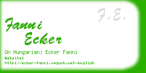 fanni ecker business card